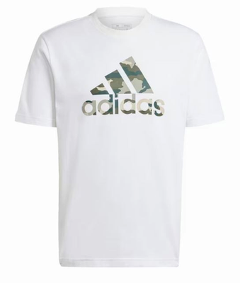 Adidas Camo Badge of Sport T-Shirt Tee White Cotton IW2676 Men's