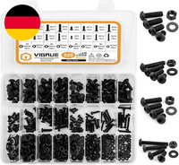 Vigrue 520PCS M3 M4 M5 M6 Schrauben Set,Kohlenstoffstahl Schwarz Und Muttern Unt