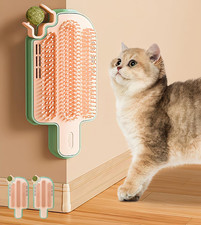 Catnip Toys for Indoor Cats 2 Pack, Stick on Wall Cat Brush with Catnip Ball Toy
