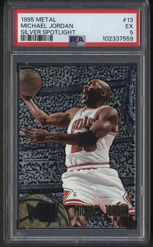 1995-96 Fleer Metal Michael Jordan PSA 5 Silver Spotlight Parallel Card #13 HOF