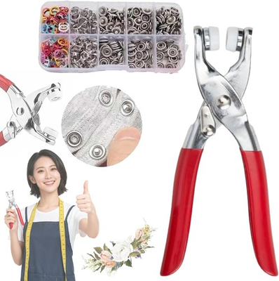 #ad Metal Snap Buttons with Fastener Pliers Kit Snap Button Installation Tool Set $4.99
