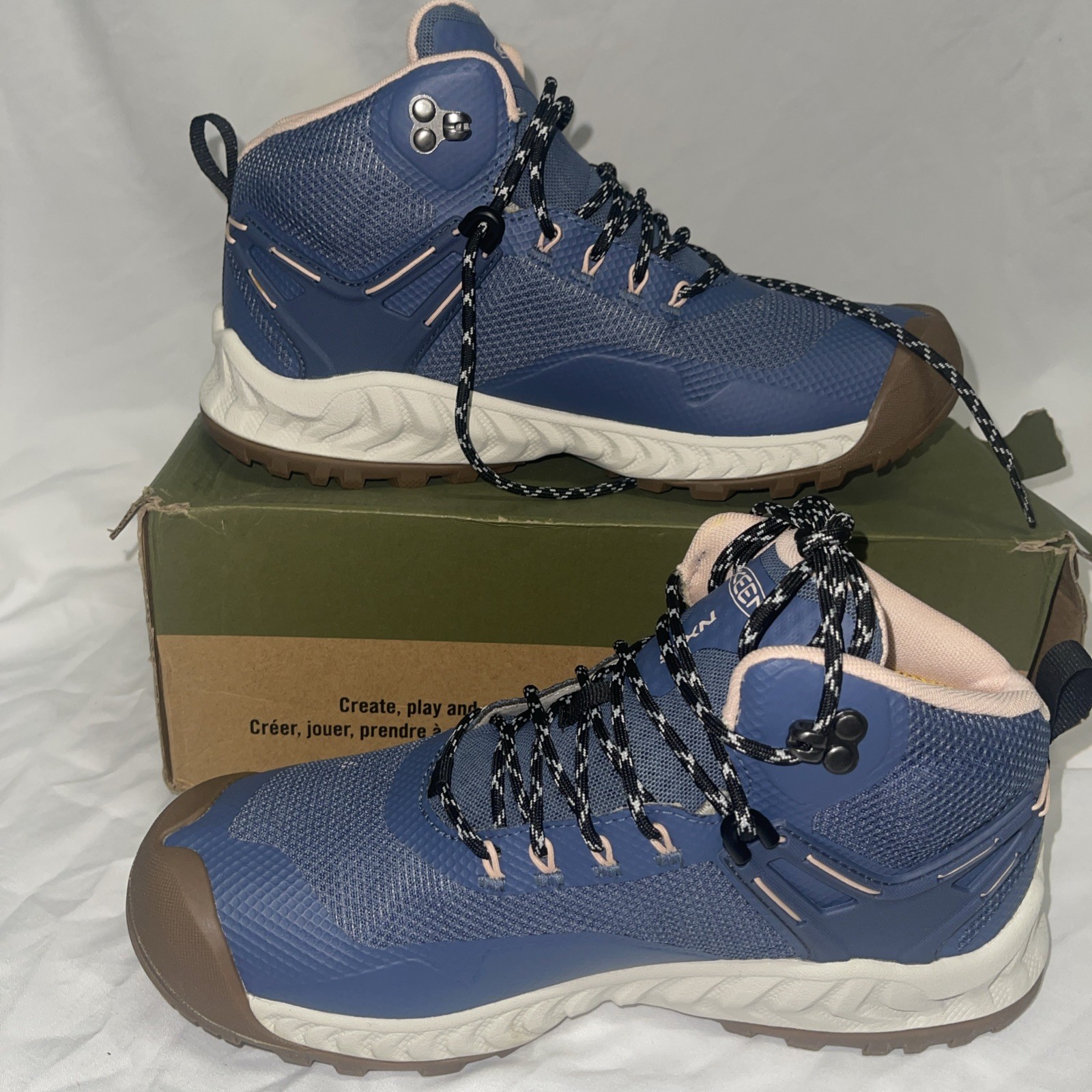 Nuovi stivali Keen Nxis Evo Mid donna 9 impermeabili trail escursionismo vintage indaco