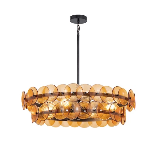 Maxim Lighting Loren 4 Light 30" Chandelier, Gunmetal/Amber - 21823AMGM - Picture 1 of 1