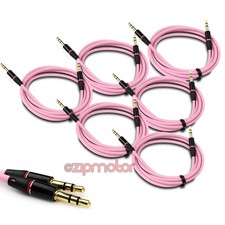 NEW 6X 4FT 3.5MM AUX M/M AUDIO CABLE PINK FOR LG OPTIMUS G2 L9 HTC ONE MOTO X G