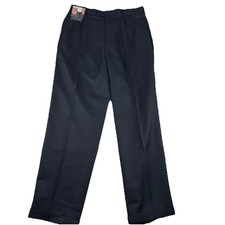 New Roundtree and Yorke Navy Expander Mens Dress Pants 38 34 pleated cuffed