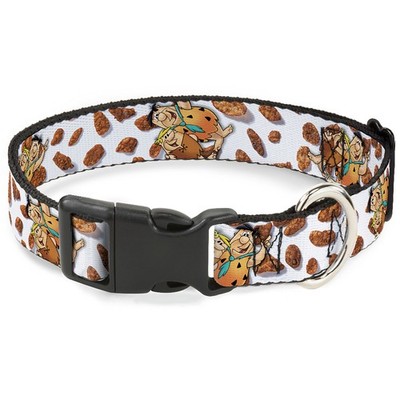 Plastic Clip Collar Cocoa Pebbles Fred Flintstone and Barney Rubble  (US IMPORT)