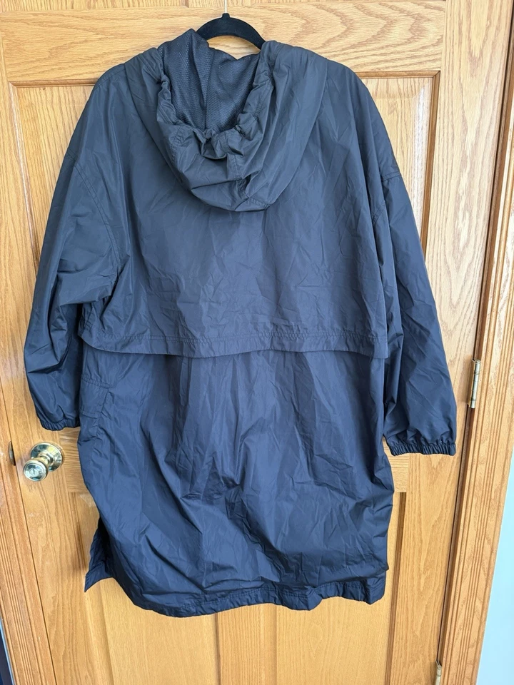 Cortavientos con capucha ventilada activa azul marino antiguo negro XL camping al aire libre Foto 2 de 4