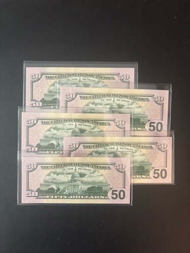 Lightly Circulated Note- $50 Bill (Fifty Dollar Bill) - 2017A - Picture 2 of 2