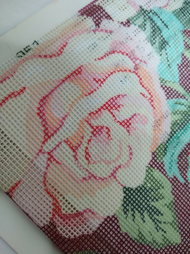 5921 Sandy's Roses Leisure Arts Needlepoint Canvas Pillow 14 X 14 inch New - Picture 7 of 8