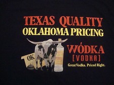 Wodka Vodka Texas Oklahoma black cow NEW T shirt 2XL