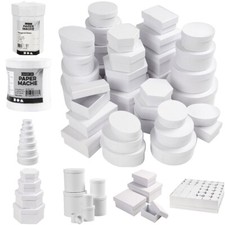 Cardboard Gift Boxes Papier-Mache Storage White Square Drum Round Heart Choose