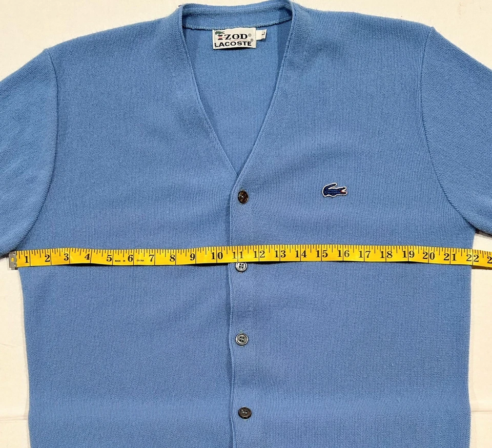 Cárdigan Suéter Vintage Izod Lacoste Acrílico Grunge Abuelo Profesor Talla L Foto 3 de 4