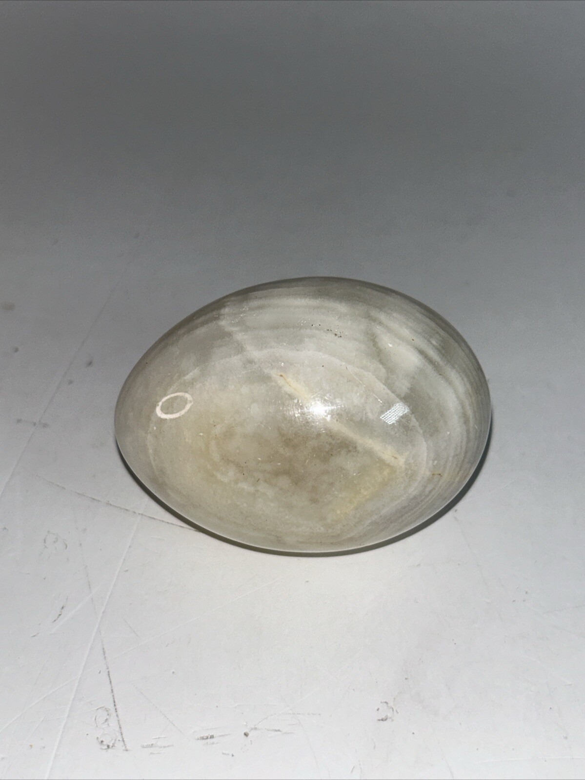 Vintage Easter Egg Stone Decorative Decor Brown / White Cream   Heavy