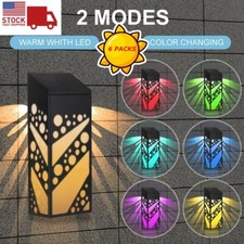 6PCS Waterproof Solar Garden Light RGB 7 Color Changing Walkways Fence Wall Lamp