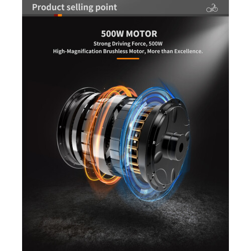 AOSTIRMOTOR Electric Bicycle 500W Motor 20" Fat Tire With 48V/15Ah Li