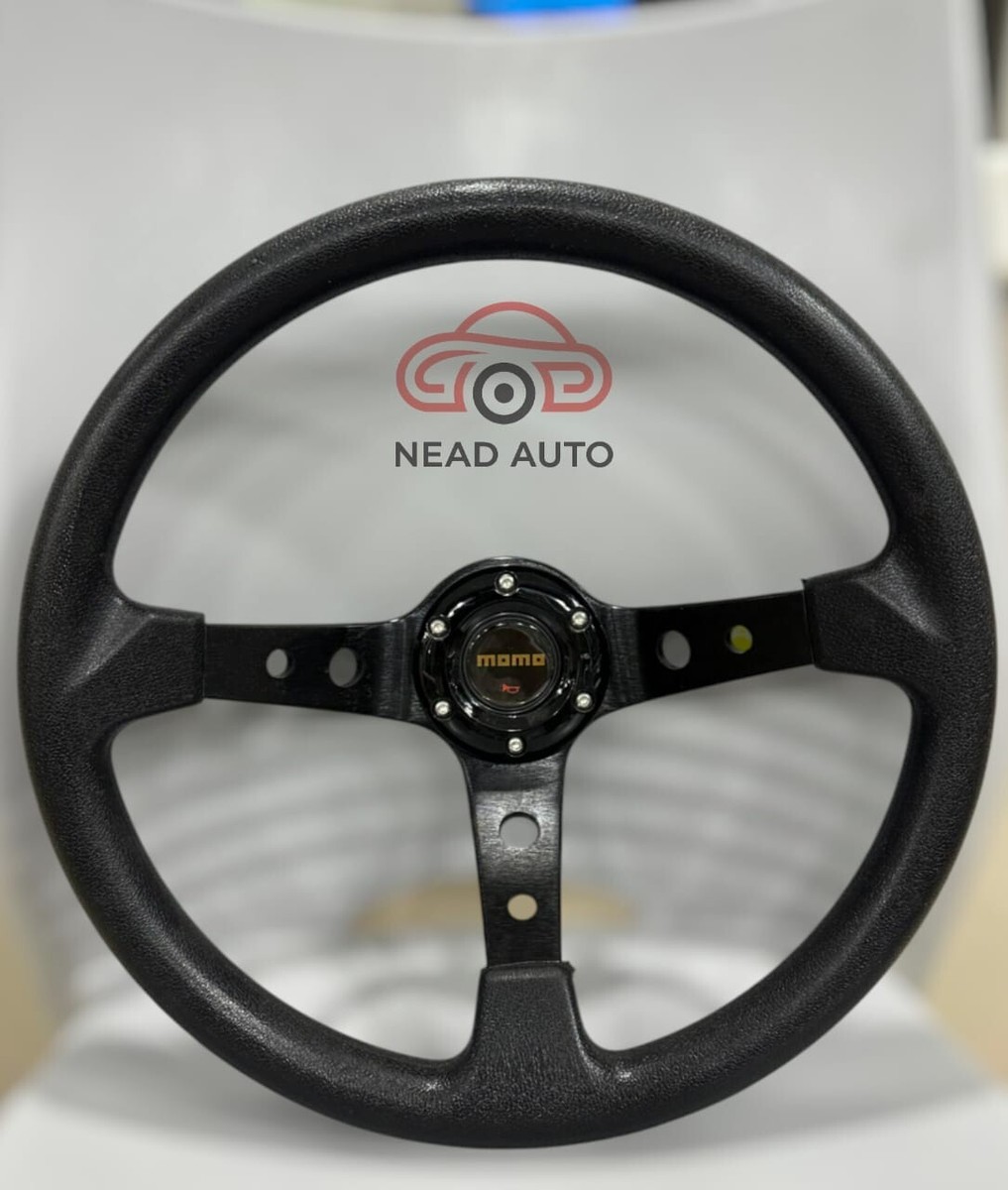 MOMO Steering Wheel 350mm Black Deep Dish Racing Sports Car