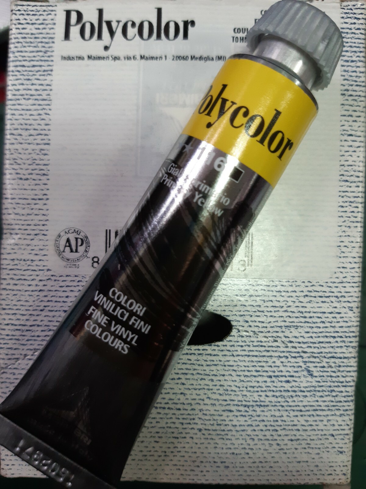 Tubetto 20 ml colore acrilico fine Polycolor giallo primario