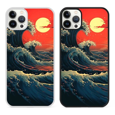 Handyhülle The Great Wave Sunset für iPhone X 12 Classic Hokusai Art Geschenk
