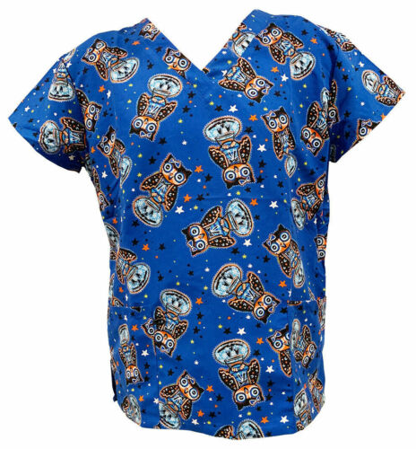 Women's Fashion Halloween Christmas Holiday Medical Nursing Scrub Tops S to 3XL - Picture 17 of 60