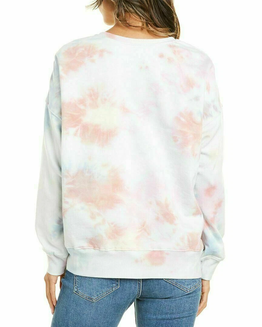 AR 33 Womens Sweatshirt Tie Dye Raspberry Blue Peach Pink White