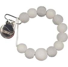 Chewable Silicone Pacifier Clip by Ulubulu - Unisex - Marble White Silicone Bead