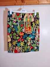 Marianna Deri Women's L Skirt Fold Pattern Germany Made Designer Frida Kahlo