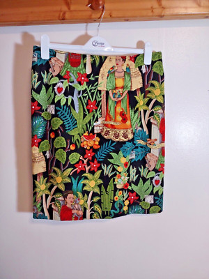 Marianna Deri Women's L Skirt Fold Pattern Germany Made Designer Frida Kahlo