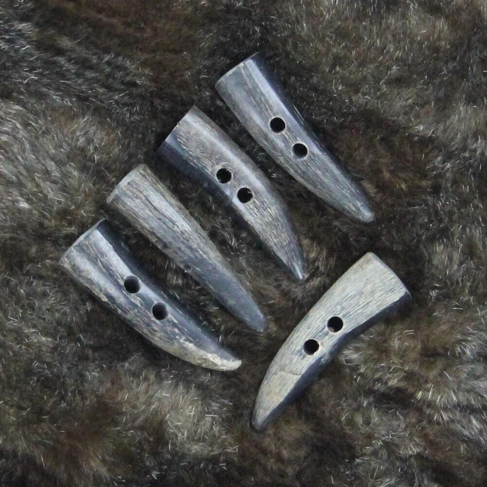 Palancas de cuerno artesanales Rurick vikingo medieval - Juego de 5 - Accesorios de disfraces Foto 3 de 4