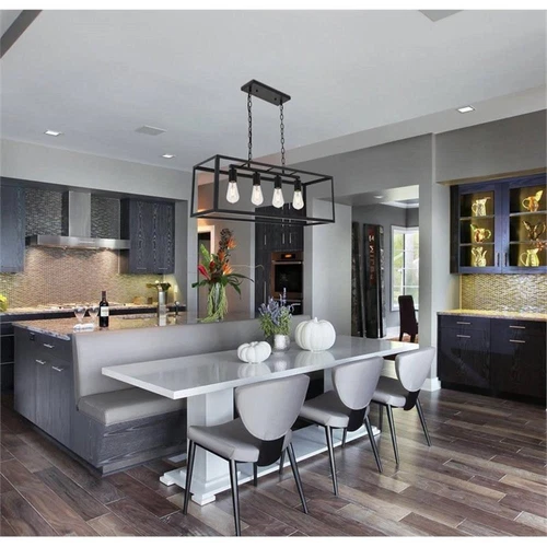 Living District Resolute 4-Light Mid-Century Metal Pendant in Black - Picture 2 of 7