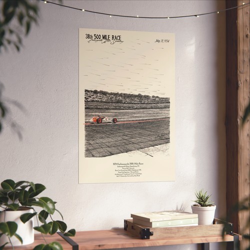 Indianapolis 500 Race History Art Print Bill Vukovich Vintage Poster Fans Gift - Picture 12 of 18