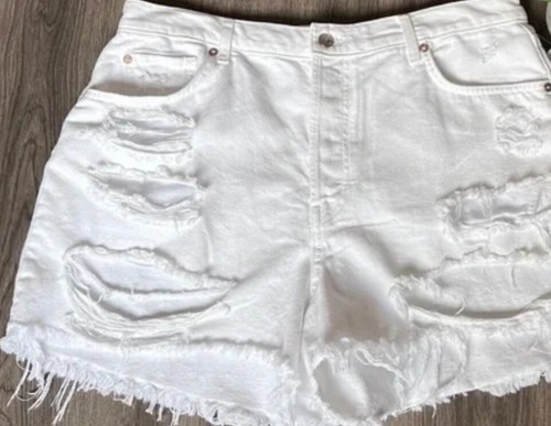 Free People We The Free Distressed orlo sfilacciato taglio bianco corto, taglia 24 - Foto 1 di 4