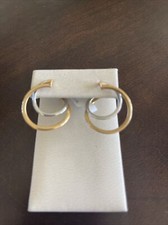 14K Yellow Gold and White Gold Hoop Earrings BRAND NEW