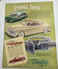 1950 Dodge Diplomat Auto Car Ad Colorful Wayfarer  Sportabout