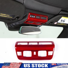 Red Real Carbon Fiber Interior Overhead Console Trim Cover For Corvette C8 20-up