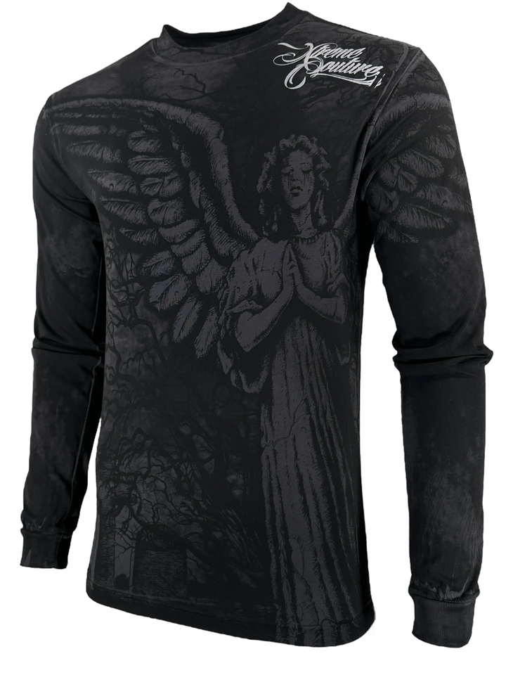 Xtreme Couture By Affliction T-shirt Uomo Manica Lunga Grave Angel S-4XL - Foto 6