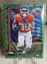 2025 Topps Chrome Football JALEEL McLAUGHLIN Green Wave Refractor /99 Broncos