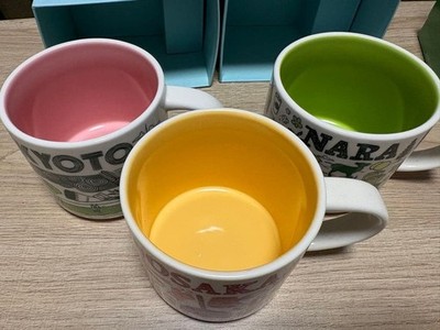 Starbucks Japan Kyoto Osaka Nara Mug Set of 3 414ml 14oz New Been