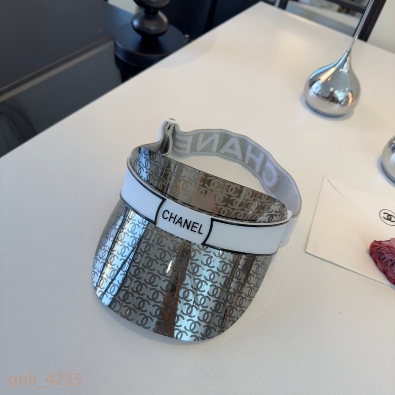 CHANEL Classic Women's New Open Top Sun Hat Silver Gray Adjustable