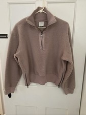 Varley Women's Mauve Fleece Mock Neck 1/4 Zip Pullover Sweatshirt Size S