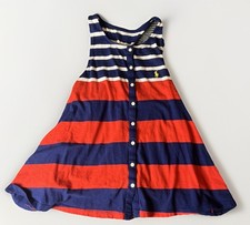 Ralph Lauren Polo Girls Short Large Age 12 / 14 Blue Stripe Navy Tank Top Beach