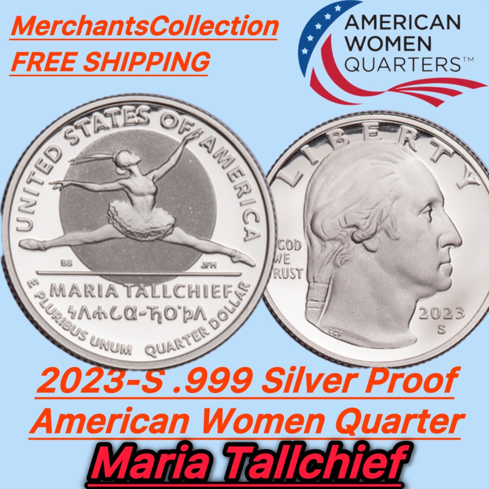2023 S Maria Tallchief American Women Quarter Choice Proof .999 Silver