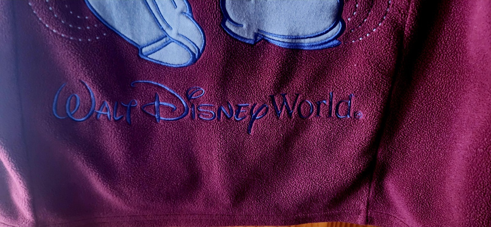 Disney Parks Walt Disney World Mickey Mouse Maroon Ladies L Fleece Jacket. image 6