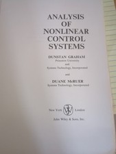 ANALYSIS OF NONLINEAR CONTROL SYSTEMS, Dunstan Graham & Duane Mcruer No Binding