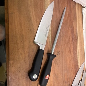 Wusthof Dreizack Grand Prix 4587/20cm 8" Chef's Knife Solingen & Sharpener