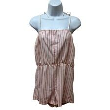 Vintage 70's Lingerie Romper Teddy Nighty Candy Stripe Union Made in USA Size S
