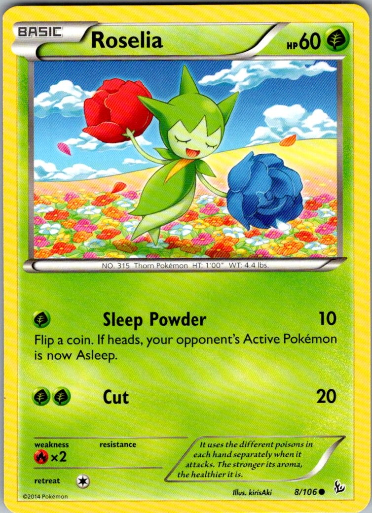 Roselia Flashfire 8/106 Common Pokemon Near Mint