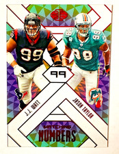 2018 Panini Illusions J.J. Watt, Jason Taylor RED Acetate #/99 Texans, Dolphins!