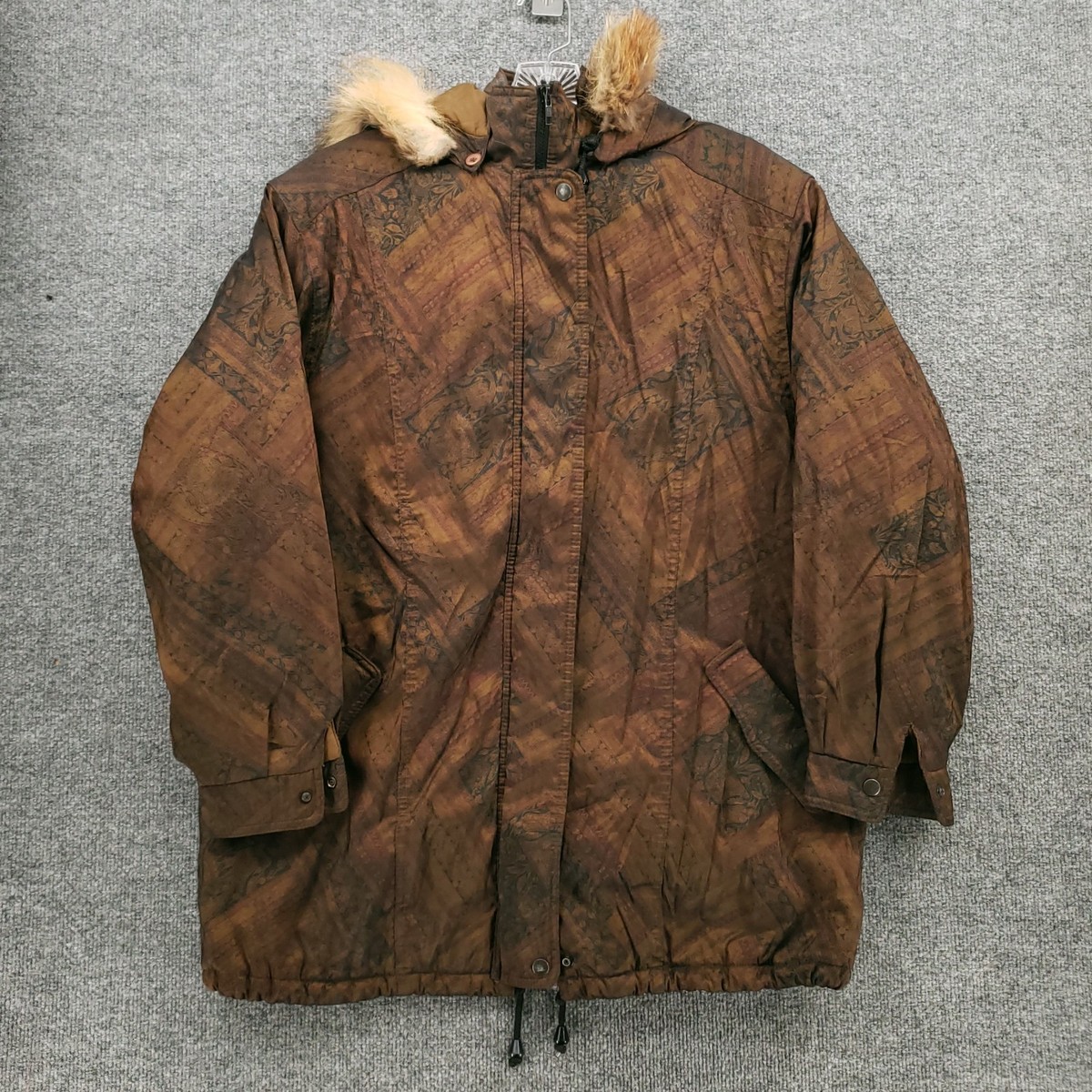 Forecaster Of Boston Jacket Women M Medium Brown Parka Faux Fur 