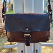 Rowallan Hand Made Fine Leather Dark Brown Shoulder Crossbody Bag Handbag
