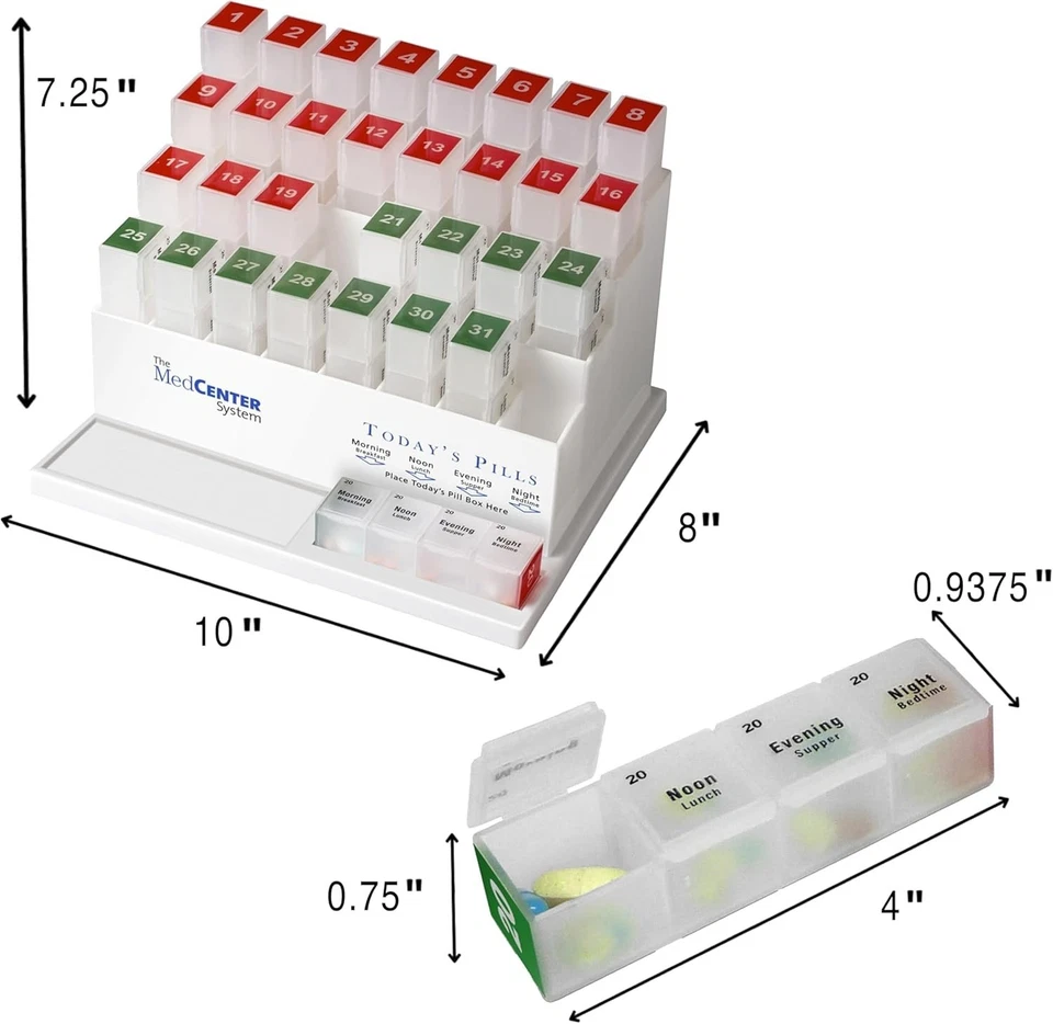 Monthly Pill Box Organizer 31 Day - 4 Times a Day - Image 4 of 4
